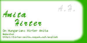anita hirter business card